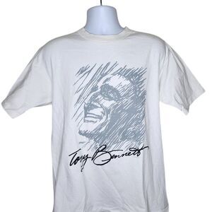 Vintage 90s Tony Bennett Tour Music Merch Tshirt Mens Size L White